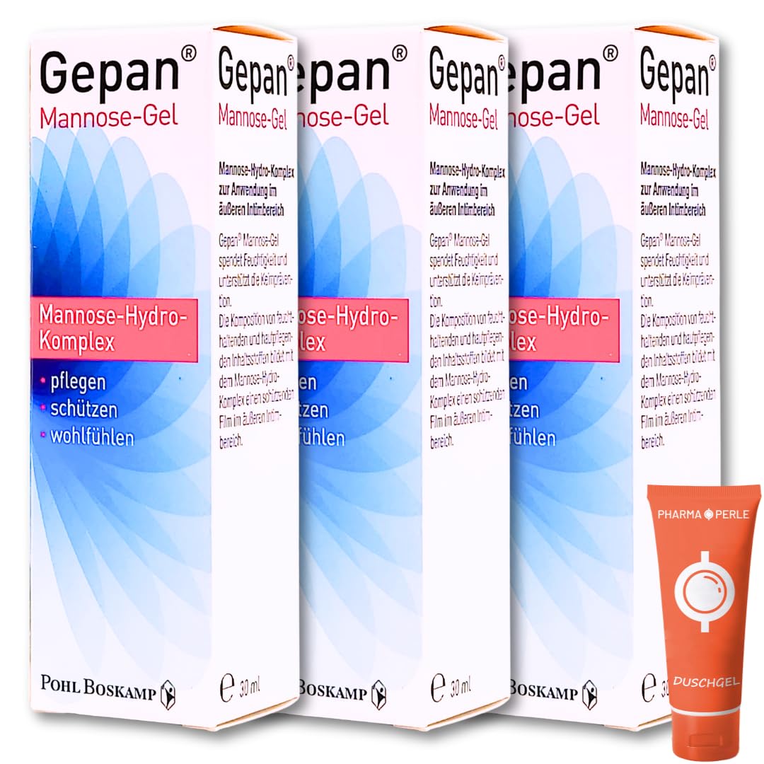 Gepan Mannose-Gel 3x 30 ml I Unterstützt die Haut im äußeren Intimbereich I Stärkung und Pflege der Schleimhaut I Keimprävention I Intimpflege I Feuchtigkeit I Spar-Set plus Pharma Perle give-away