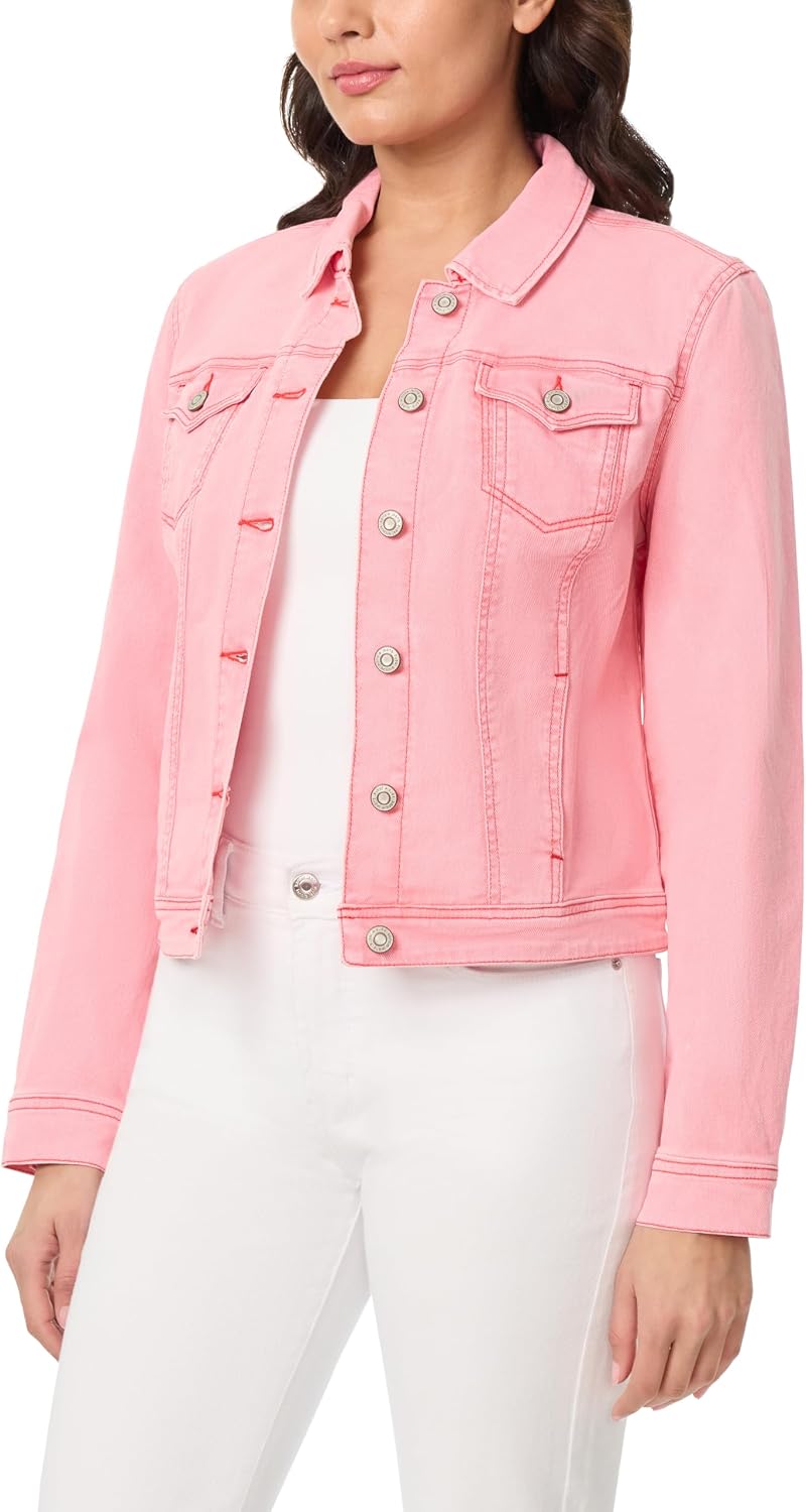 kensie Jeans for Women Forever Twill Denim Jacket, Small to X-Large
