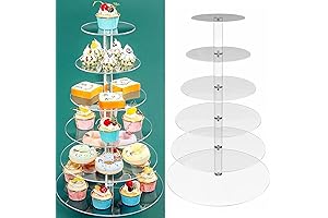 Acrylic 6 Tier Cupcake Stand: Display 60 Cupcakes in Style