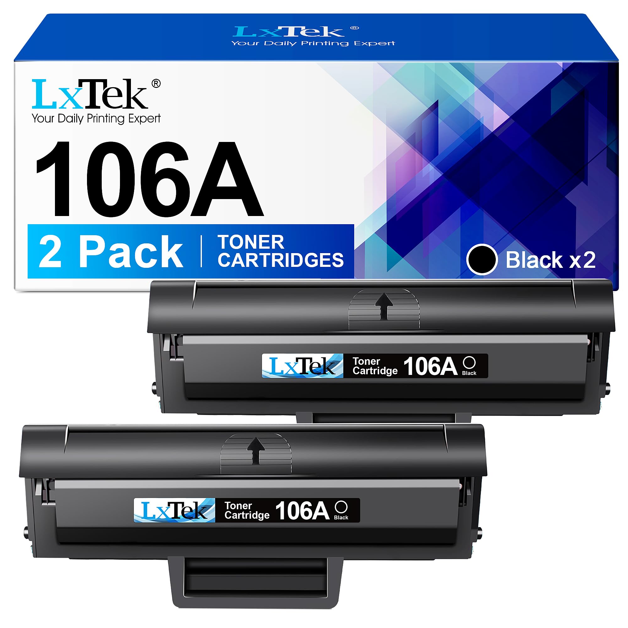 LxTek W1106A 106A Toner Kompatibel für HP Laser MFP 137fwg, 107w, 107a, 107r, 135wg, 135w, 135a, 135r - Schwarz, 2er-Pack