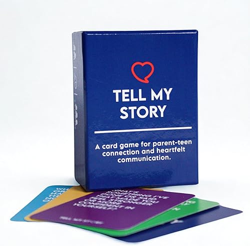 Juego de cartas Tell My Story 100 tarjetas de conversación para padres y adolescentes para apoyar la salud mental de los jóvenes, fomenta la