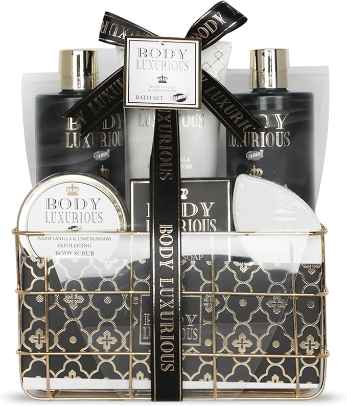 GLOSS! | Coffret Beauté et Bien-être | Produits de Bain | Parfum Vanille et Tilleul | Panier de Beauté et Soin | Cadeau Original pour Femme | Anniversaire | Noël