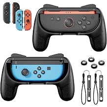 BINBOK VR Grip For Nintendo Switch 2/Switch1/OLED Joycon, Switch 2 Accessories, Ergonomic Comfort Handheld Controller Holder With Anti-Slip Thumb Grip joy-stick Caps
