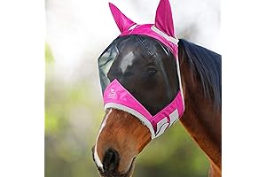 Harrison Howard CareMaster Pro Luminous Horse Fly Mask Standard with Ears UV Protection