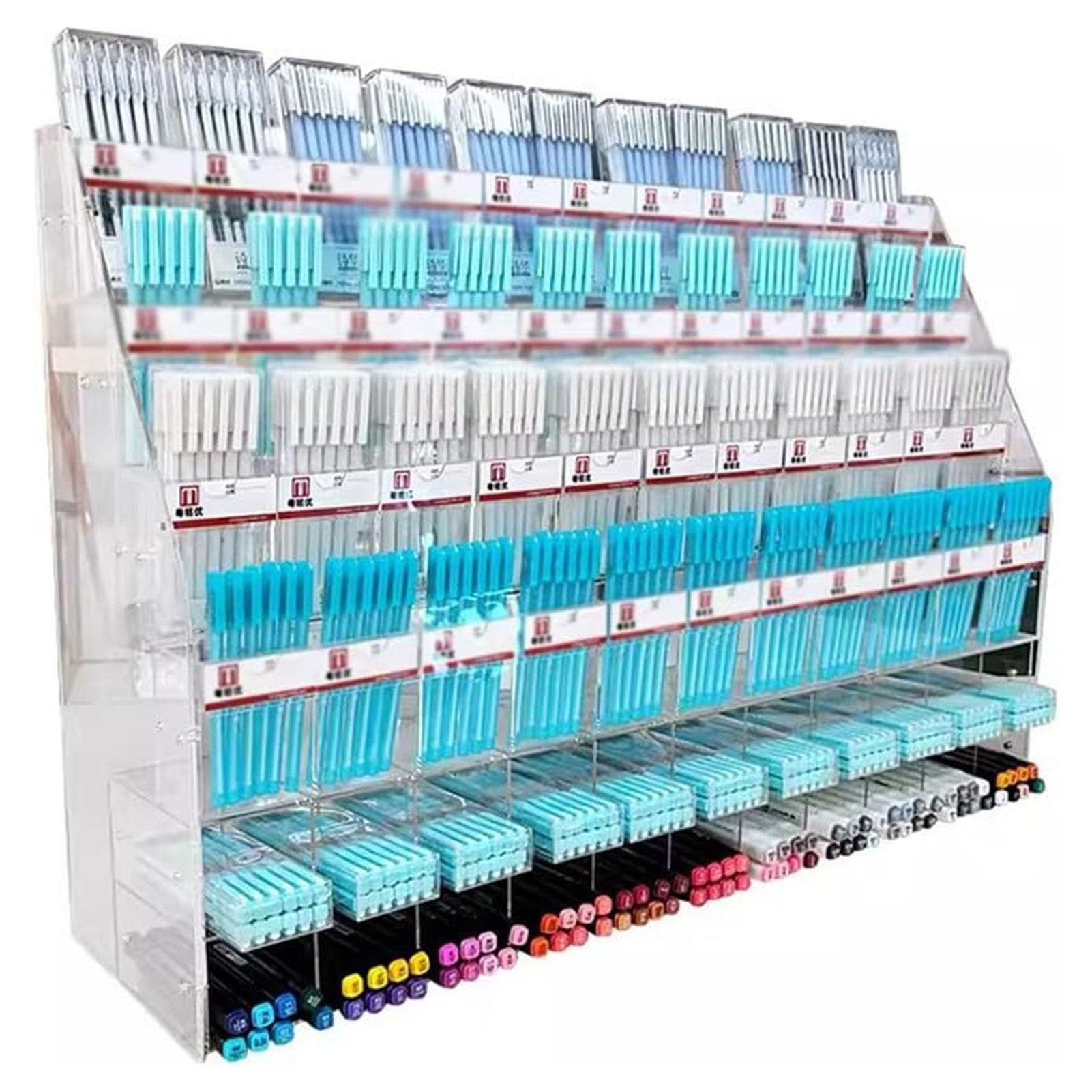 Expositor de cigarrillos acrílico y organizador vertical transparente de gran capacidad