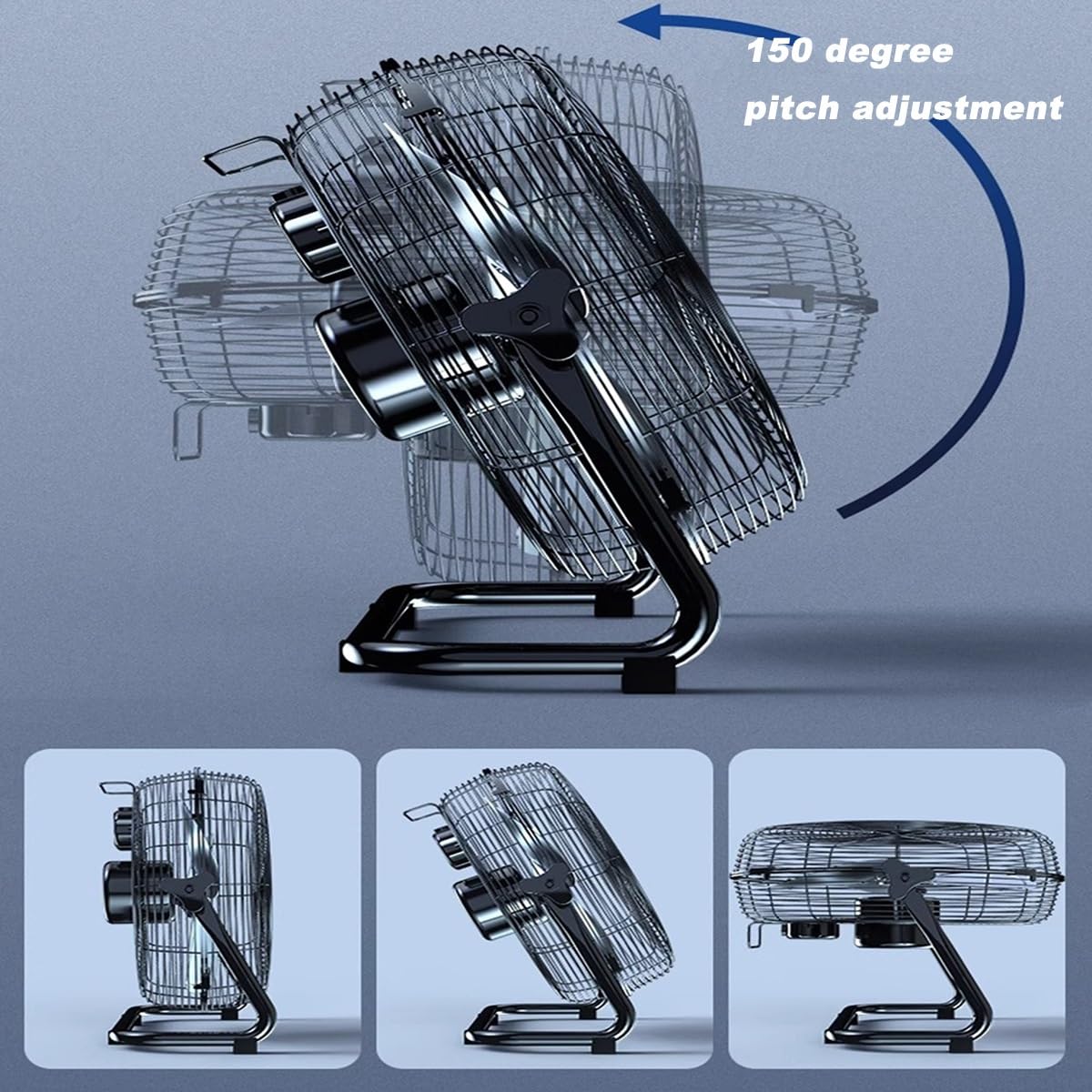 Ventilatore da pavimento industriale ad alta velocità da 18/20 pollici, ventilatore a piedistallo in metallo resistente a 4 velocità, regolazione del passaggio di 150 gradi, ventola di raffreddamento