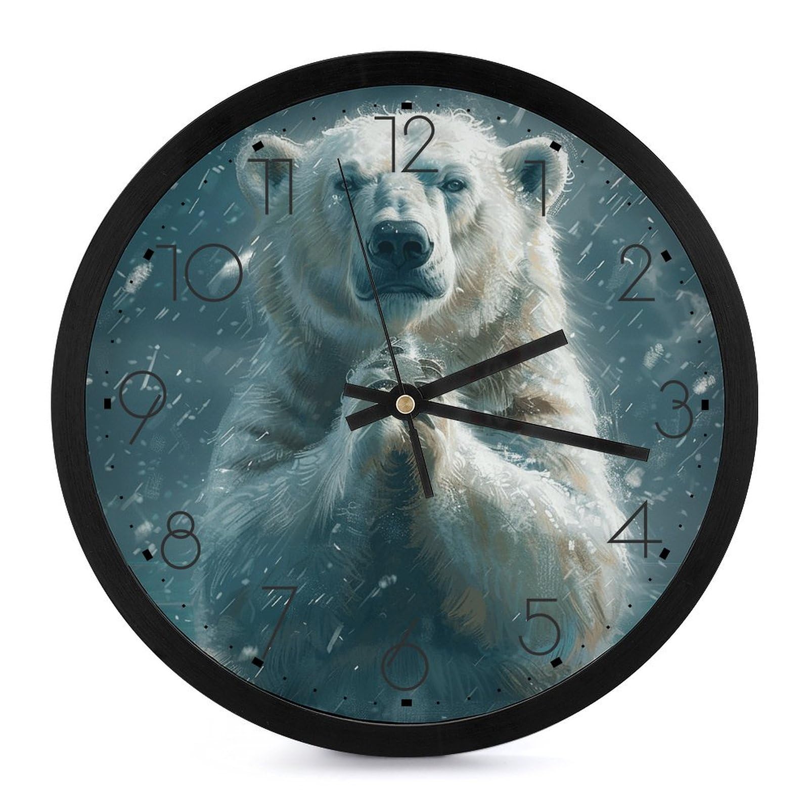 Horloge murale silencieuse sans tic-tac 25 cm à motif ours