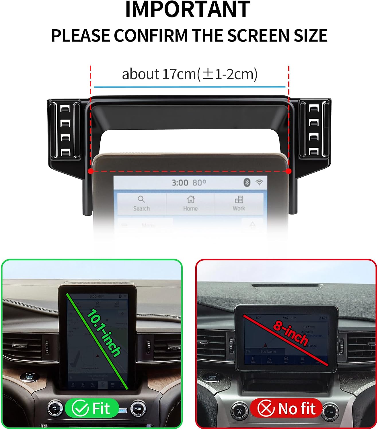 15W Wireless Fast Charger for 2020-2024 Ford Explorer Accessories 10.1 inch Screen Fixed Clip, Interior Decoration Mobile Phone Mount, 360° Rotation, Vehicle-Specific Custom Mount