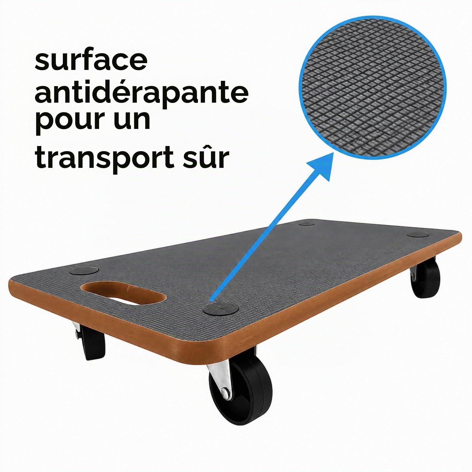 Chariot de transport pour meubles - 29 x 58 cm - Charge maximale : 250 kg - Planche à roulettes robuste avec roulettes pour charges lourdes - Pour meubles, atelier, déménagement et entrepôt (1 pièce)