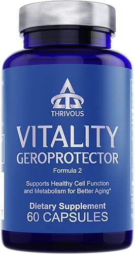 Thrivous Vitality - Mejora la función celular y del ADN para un mejor envejecimiento - Suplemento geroprotector natural avanzado berberina, cardo