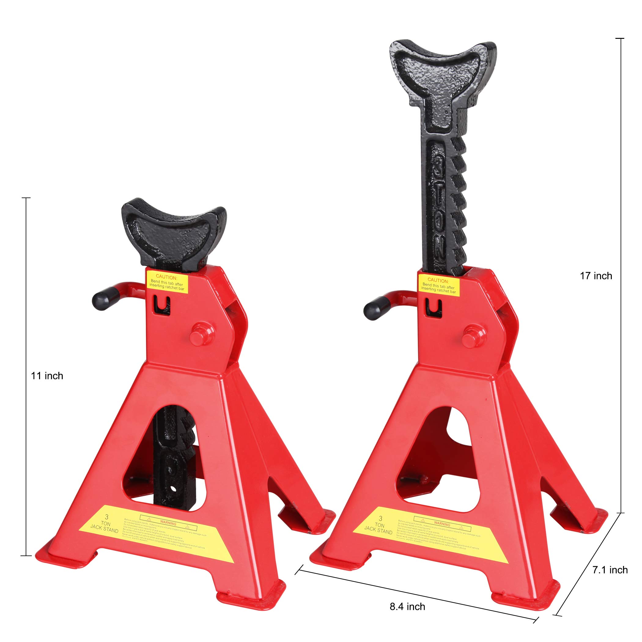 Buy CARTMAN Car Jack Stands, 3 Ton (6,600 lb) Capacity Steel Car