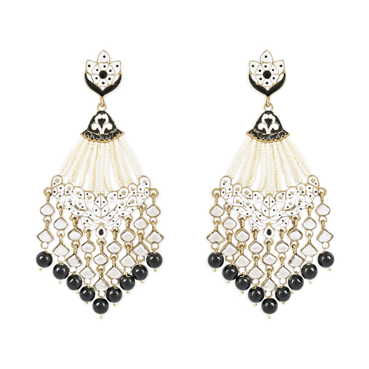 See full amazon price history chart for I Jewels 18K Gold Plated Womens Traditional Handcrafted Meena Work Earring Glided With Kundan & Pearls (E2792, Black) I Jewels 18K Gold Plated Womens Traditional Handcrafted Meena Work Earring Glided With Kundan & Pearls (E2792, Black) (B0C23NDQND) Amazon Price History, Amazon Price Tracker