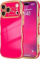 Vista 117 de LCHULLE Funda para iPhone Air para mujeres y niñas, lindo marco ondulado con forma rizada con patrón de corazón de amor, cubierta de protección