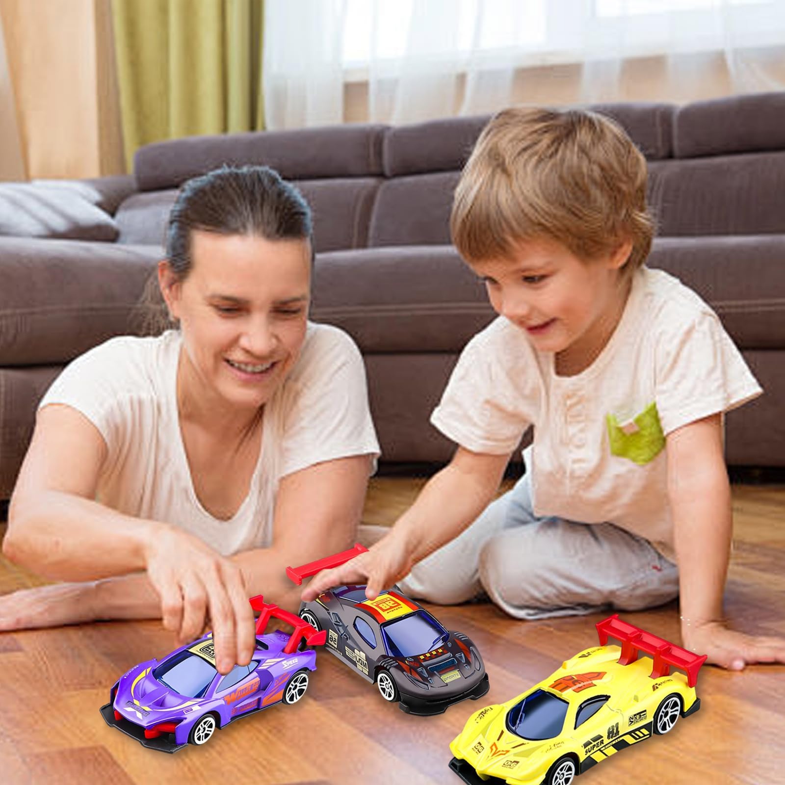 TUBAWD 6Pcs Colour Changing Cars, Street Machines Colour Change Cars, Mini Car Toys Racing Car Playset - Image 3