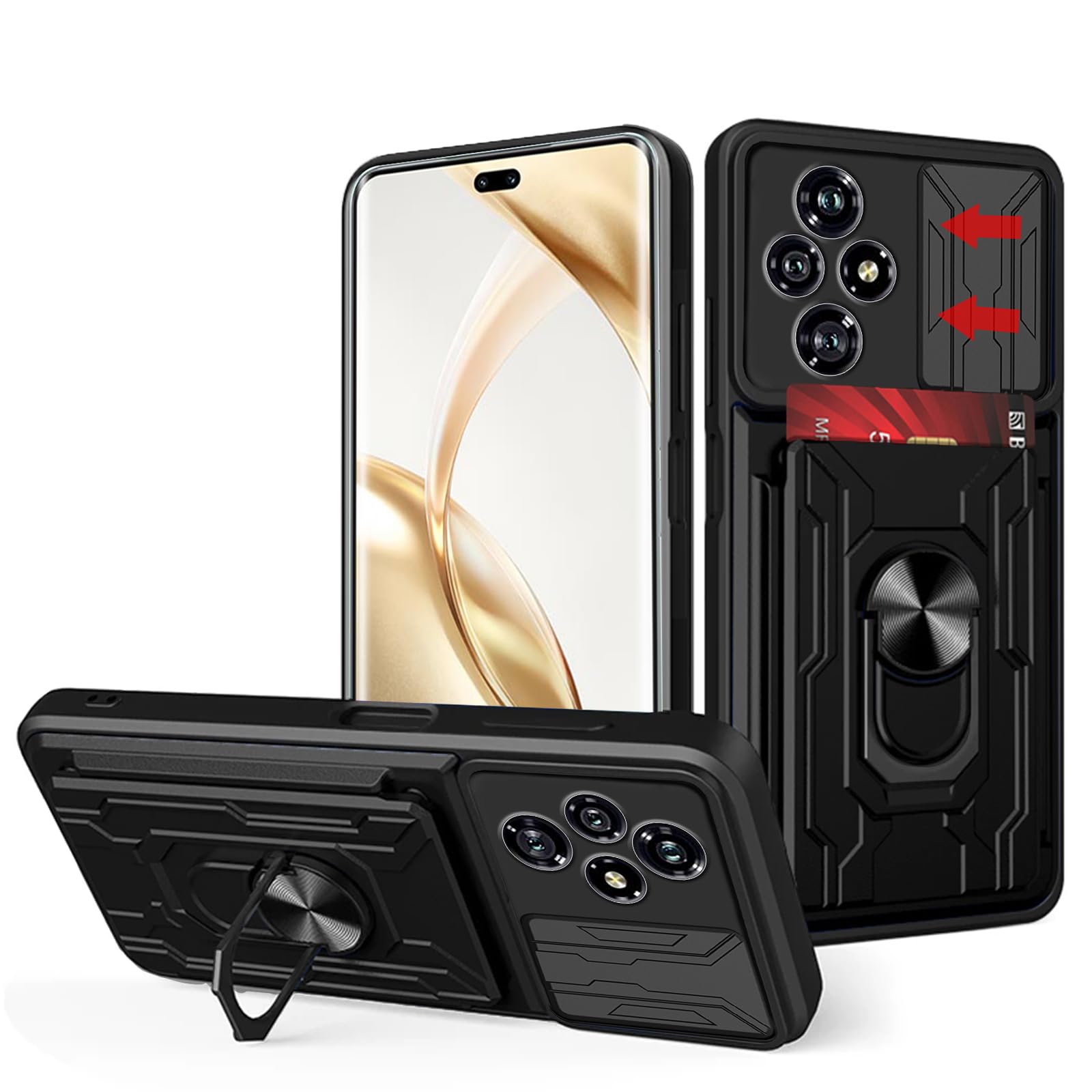 Carinacoco Case For Xiaomi Redmi Note 13 Pro Plus 5G, With Slide Camera Cover Rotating Finger - View #9