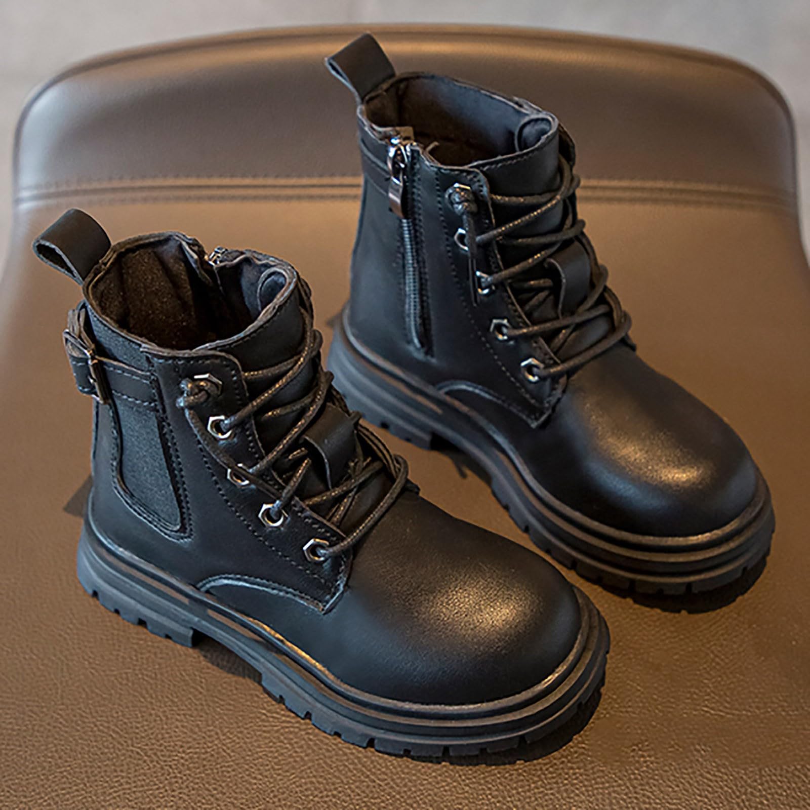 Générique Stivali invernali Classici Stivali per Bambini per ragazzi Corti Ragazze Scarpe Bambini con suola morbida Semplice Scintillante e Pratica