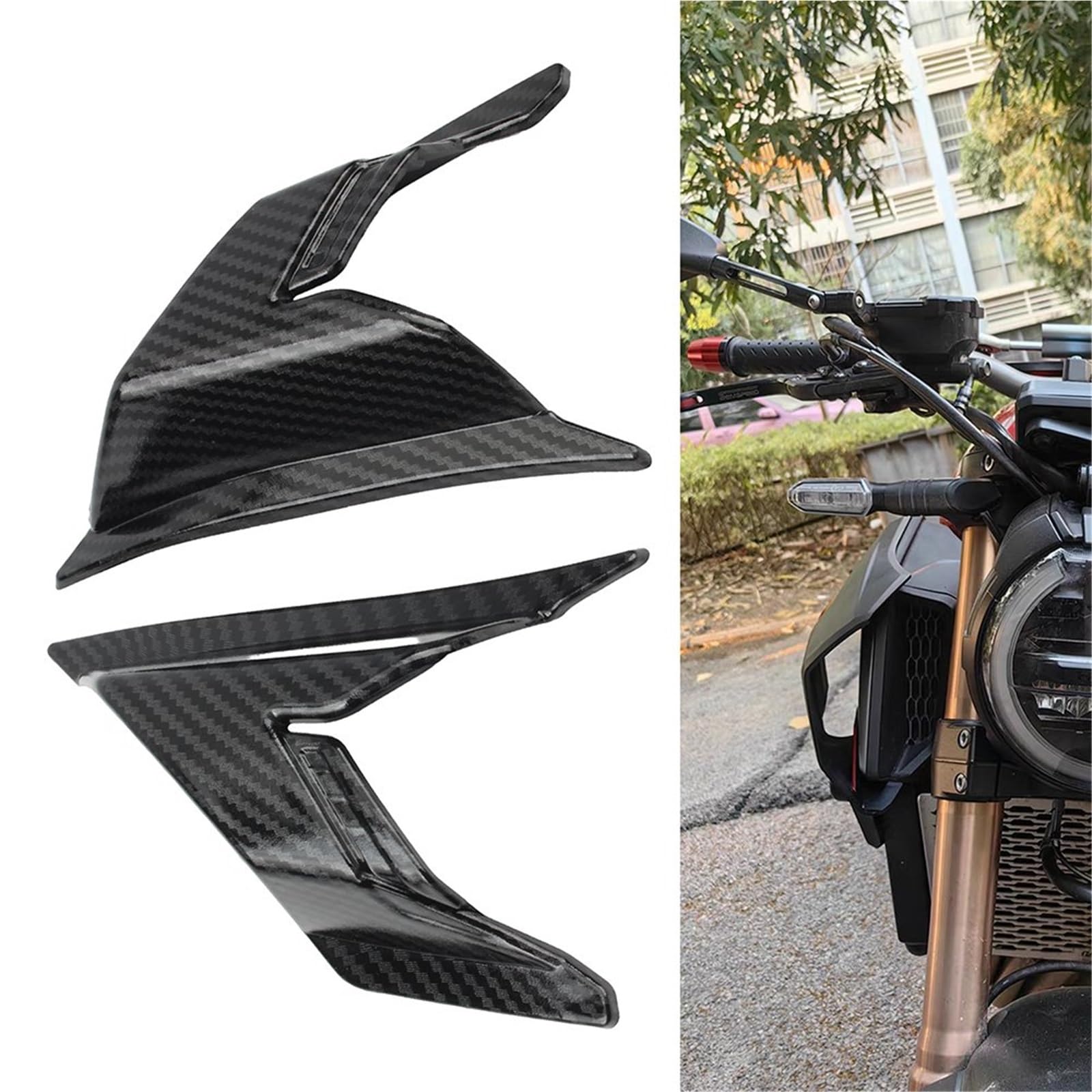 Alette Aerodinamiche Moto Winglet Carenature Laterali Aerodinamico Ala Sinistra Destra Accessori Per ADV160 2022 2023 2024 Scooter Spoiler Anteriore Moto(B)