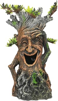 Fhiny Hollow Tree Trunk Fish Tank Decorations, Resin Aquarium Landscaping Terrarium Accessories Betta Hideout Caves Aquarium Decor for Fish Betta Shrimps Cichlids Reptiles Amphibians
