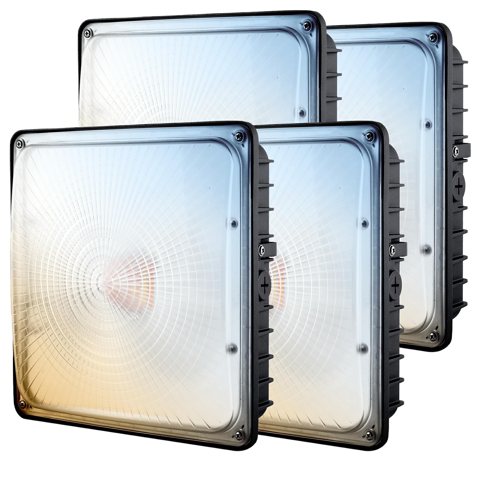 70W LED Canopy Lights 4Pack 30 45 60 70W Selectable 3CCT 3000 4000 5000K Commercial LED Canopy Lights