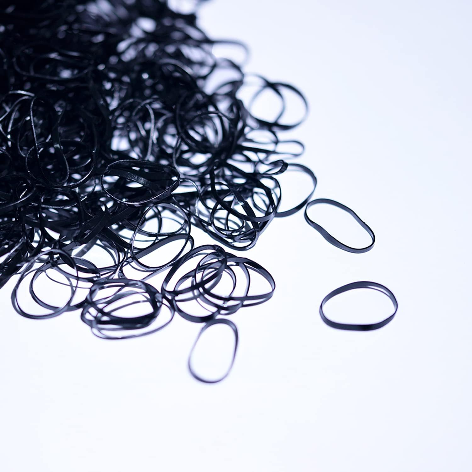GOUWEIBASmall Rubber Bands for Hair - 1000 pcs Mini Elastic Hair Ties No Damage Tiny Hair Ties for Braids Women Baby Girls Kids Toddler Infants (Black)