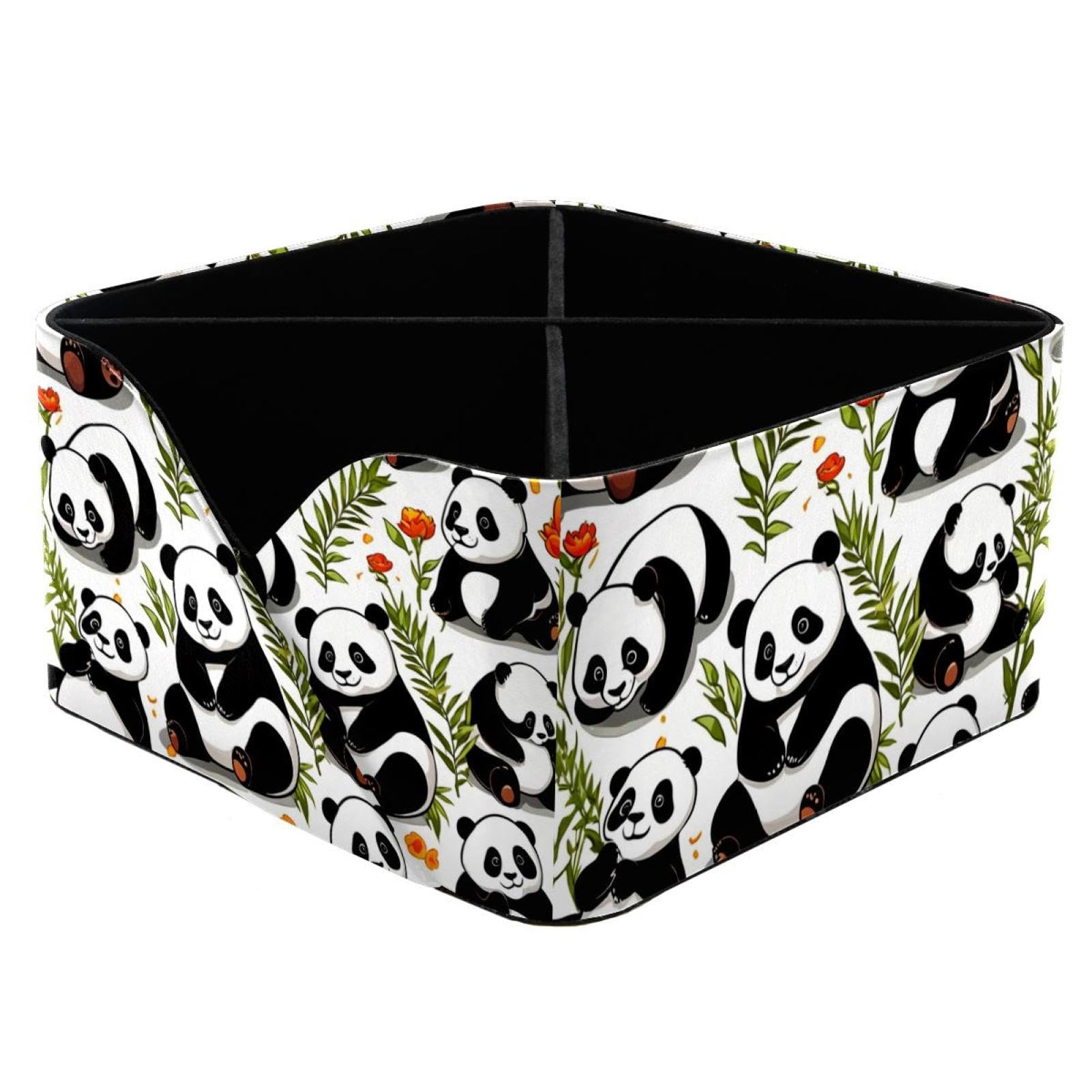 Porte-stylos rectangulaire panda et pot de rangement cosmétiques pour fille
