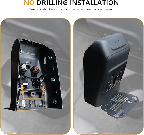 Miniatura 4 de RERPRO Insertos de soporte trasero doble compatible con Ford Bronco 2021 2022 2023, accesorios interiores de 4 puertas, asiento trasero, consola