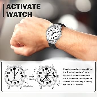 Hearkent Analog Talking Watch for Visually Impaired Large Numbers and Dial
