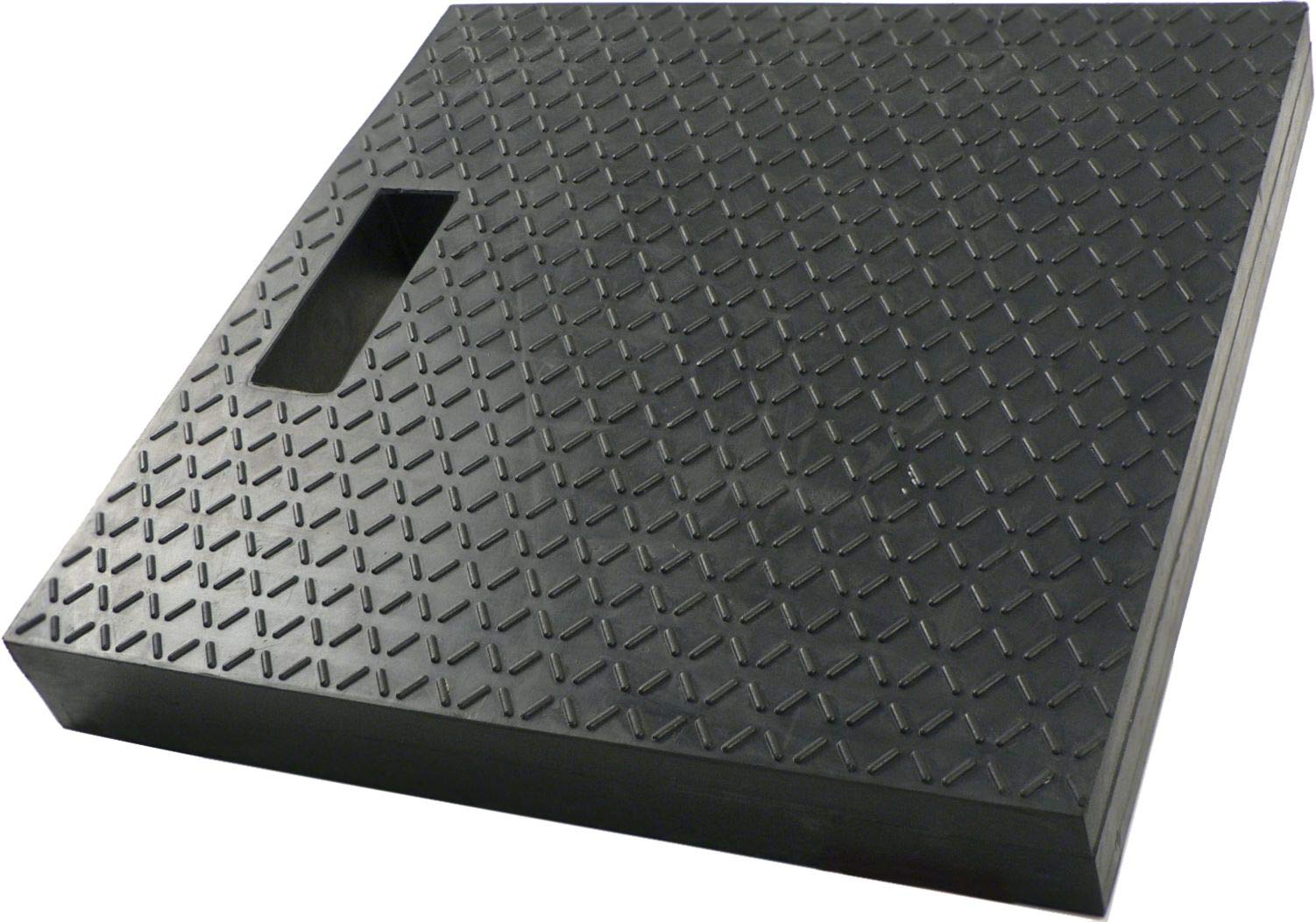 Unterleg-Schutzplatte aus Hartgummi 400x400x50 mm für Stützfüße und Ausleger | Unterlegplatte für Kran, Container, Gerüstbau, LKW