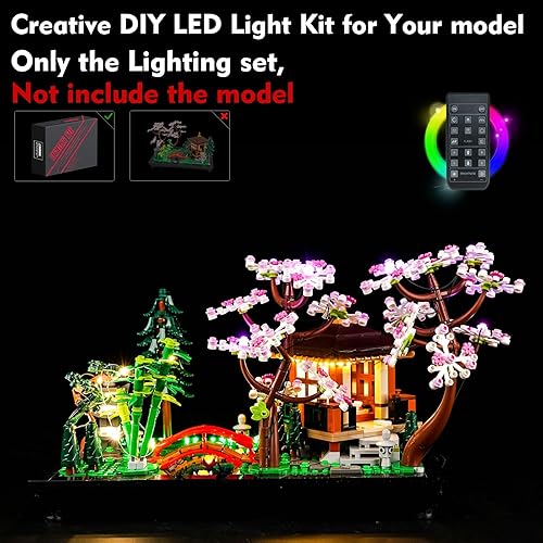 Miniatura 2 de LocoLee Kit de luces de control remoto para Lego Tranquil Garden 10315 Zen Garden (solo luces, sin modelos) Juego de iluminación RC compatible con