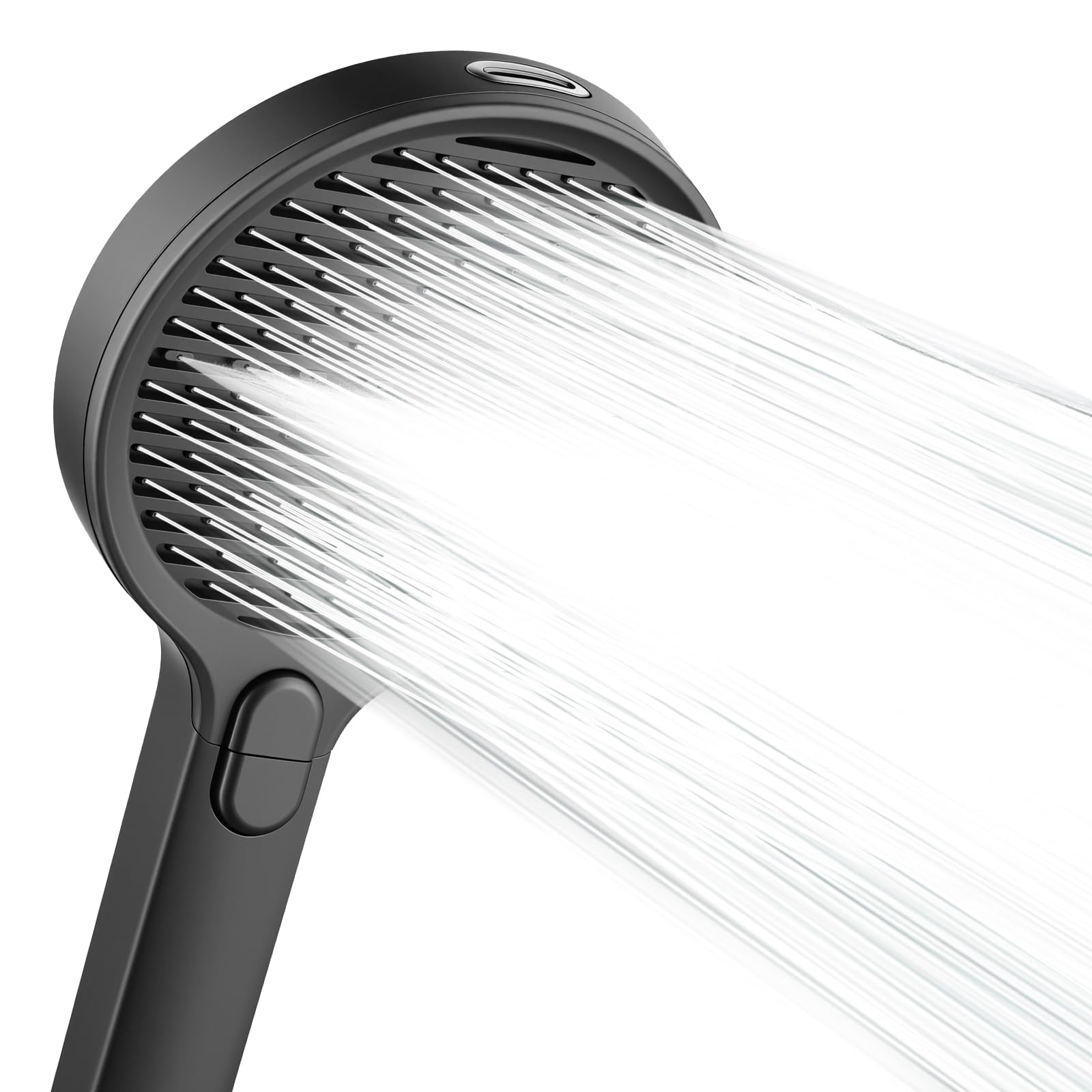 Ronvie Rain Shower Head, Matte Black Plated High Pressure Shower Head with 3+1 Modes, 140mm Large Round Panel, Universal Water Saving Large Showerhead with Self-Cleaning Silicone Nozzle โ image 1