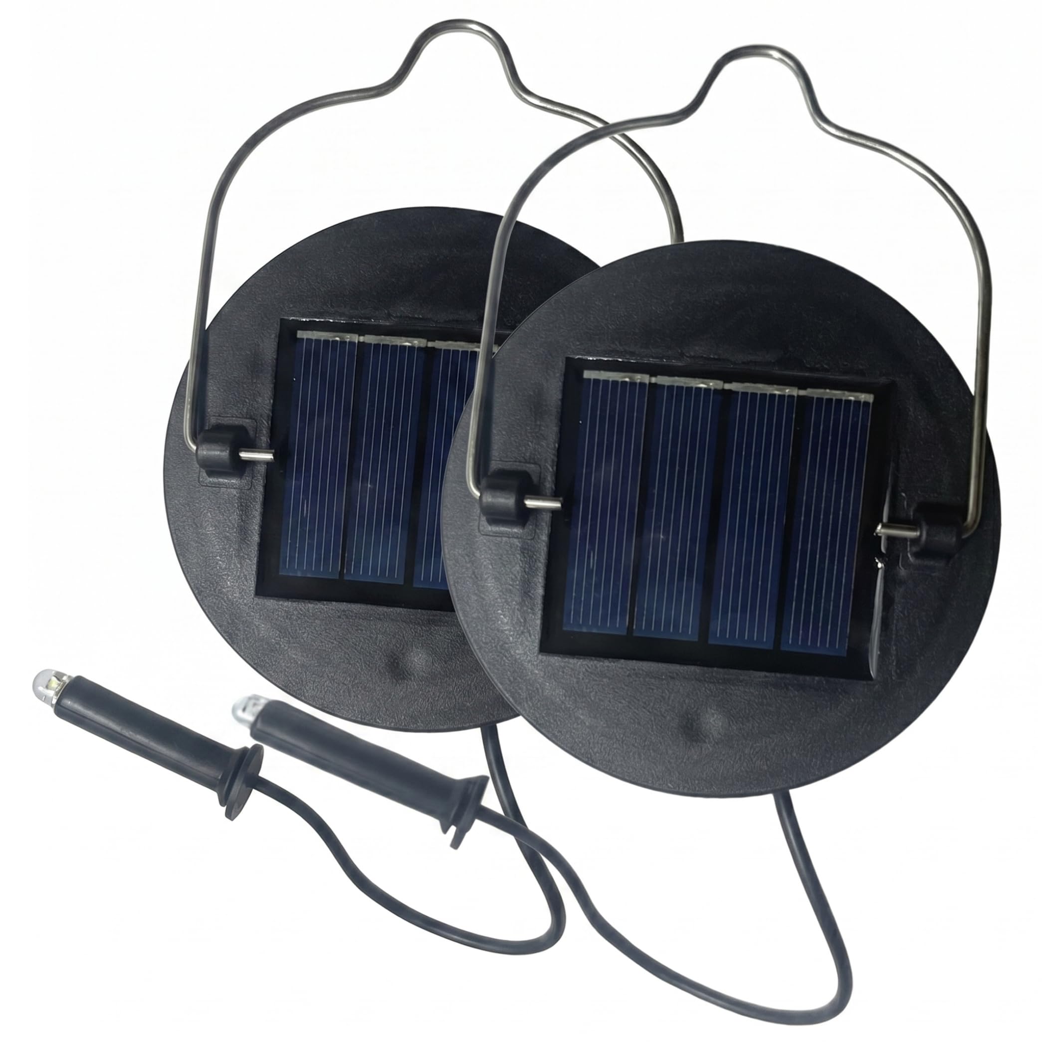 Ameble Solar Light Replacement Top 2PCS Solar Light Replacement Parts with Metal Hook & LED for Yard Patio & Indoor Style-1