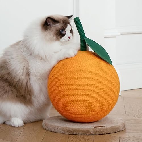 Miniatura 7 de VETRESKA - Poste rascador para gatos con cuerda de sisal poste vertical para rascar para gatos gatitos y decoración del hogar Un color naranja,