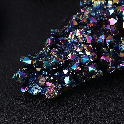 Miniatura 8 de Yardenfun Racimo de cuarzo arcoíris, 1 unidad, decoración morada, para el hogar, joyería de diamantes de imitación, cristales de bismuto, racimo de