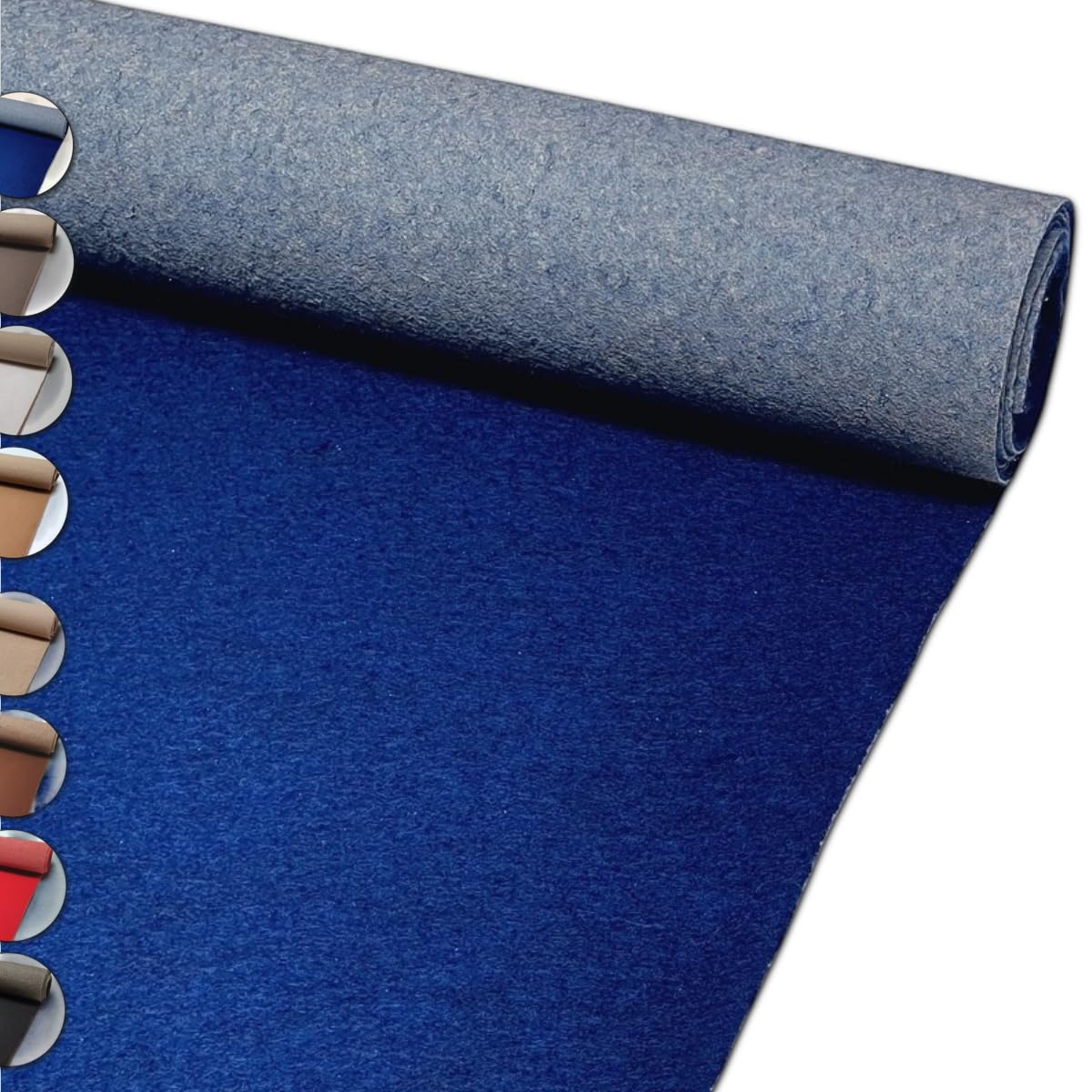 MadeInNature Moquette Événementielle Réutilisable et Robuste, Moquette Exposition et Stand classée Anti-Feu, Largeur 2 mètres, Couleur et Longueur au choix (Blauw, Longueur 300cm)