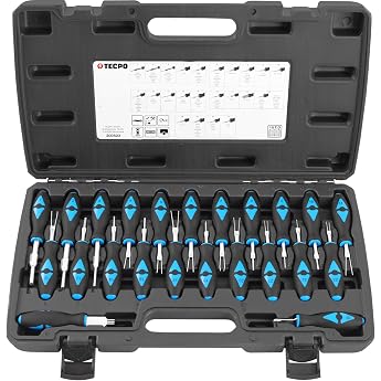TECPO ISO Plug Removal Tool Set 23-Piece Car Plug Electrical Release Tool Terminal Removal of Connectors Cable Connectors and Plug Contacts Release Set