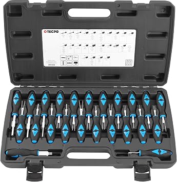 TECPO ISO Plug Removal Tool Set 23-Piece Car Plug Electrical Release Tool Terminal Removal of Connectors Cable Connectors and Plug Contacts Release Set