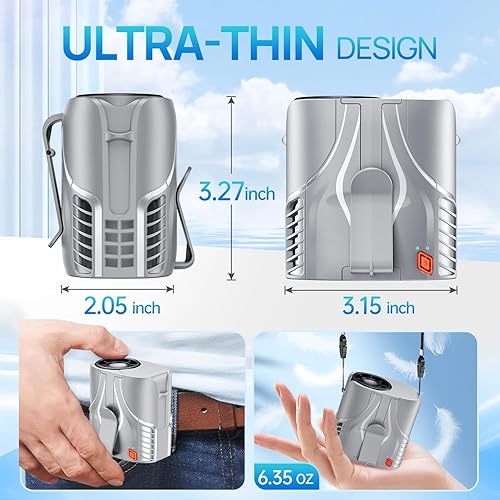 Miniatura 4 de Ventilador de cintura personal portátil 2025 y ventilador de cuello, motor sin escobillas de 14000 RPM, recarga de 40 horas de funcionamiento,