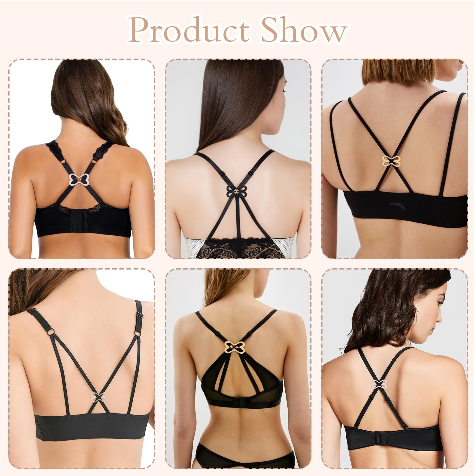 Nogeiq 16 Stück BH Träger Clip Damen BH Klammer Rücken BH Clips für BH Träger Rücken, rutschfeste BH Träger Halter, Unsichtbare Bra Strap Clips für Fitnesssport Verhindern Schultergurte Rutschen