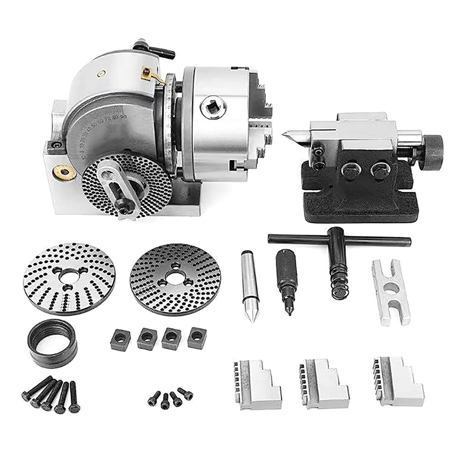 PurezmMoto 4/5/6-Inch Chuck Spiral Tailstock Dividing Plates Rotary Indexer For Drill Press CNC Milling,Rotating Vertical Horizontal