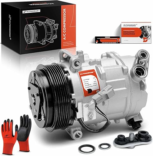A-Premium Compresor de aire acondicionado de CA con embrague compatible con Jeep Cherokee 2.4L 2014-2021, Chrysler 200 2.4L 2015-2017