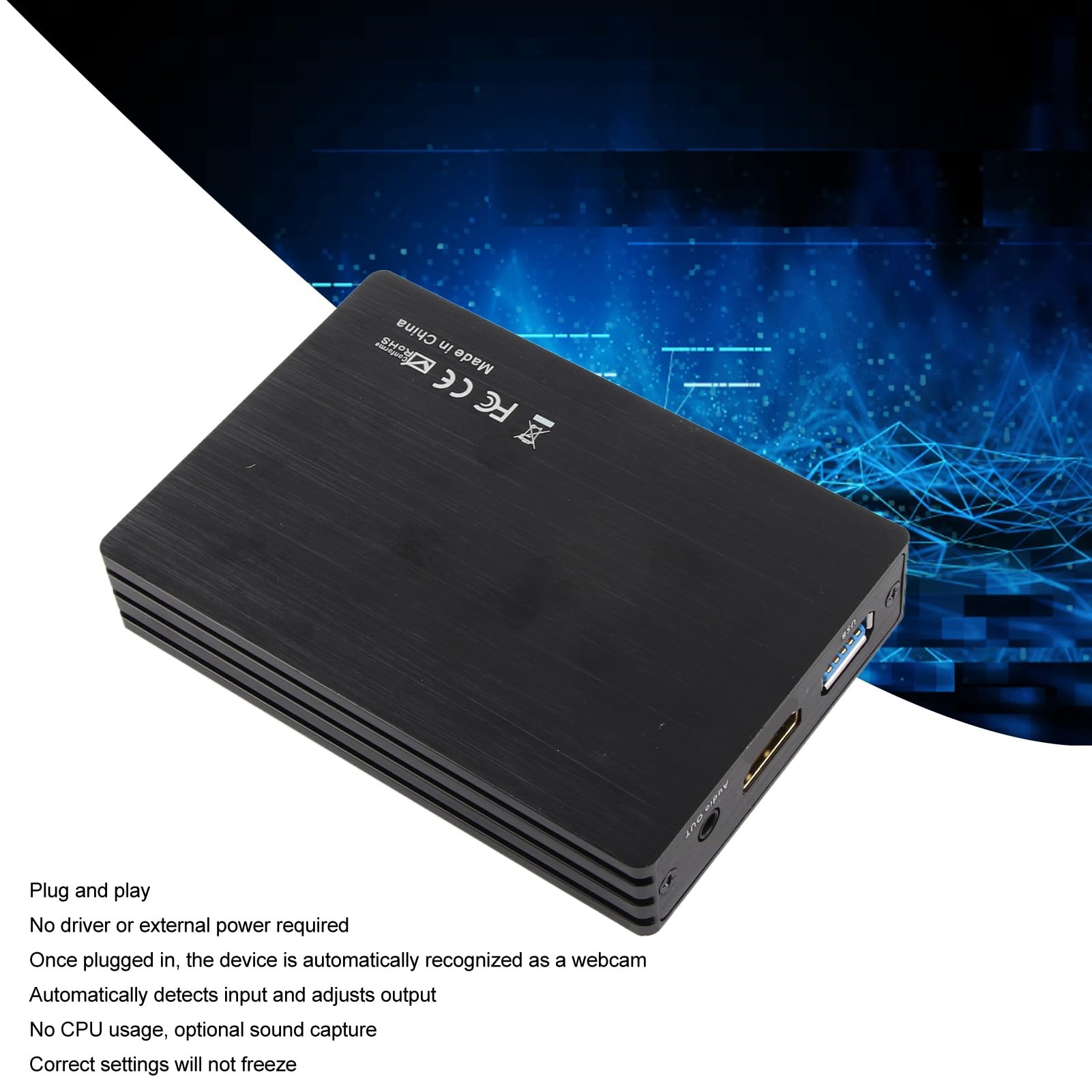 Tarjeta de captura de vídeo de audio 4K Interfaz multimedia de alta definición USB 3.0 Dispositivo de captura de video para grabación de videojuegos Transmisión en vivo