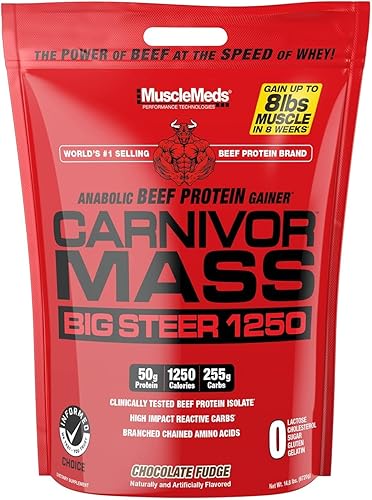 Miniatura 1 de MuscleMeds Carnivor Mass Chocolate Big Steer 1250 cubo 15 libras