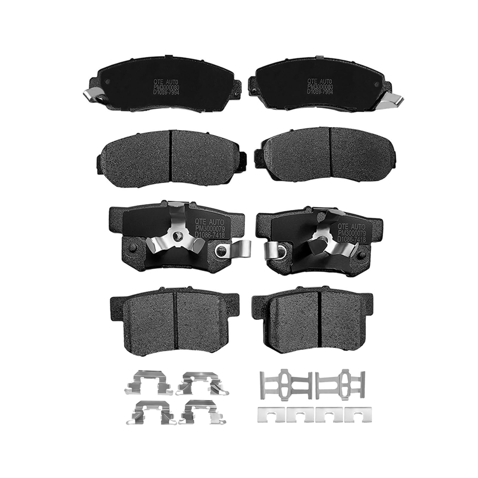 PM Auto Set of 8 Front-Rear Ceramic Brake Pad Compatible With 2012-2016 Honda CR-V EX, EX-L, LX, Touring AWD