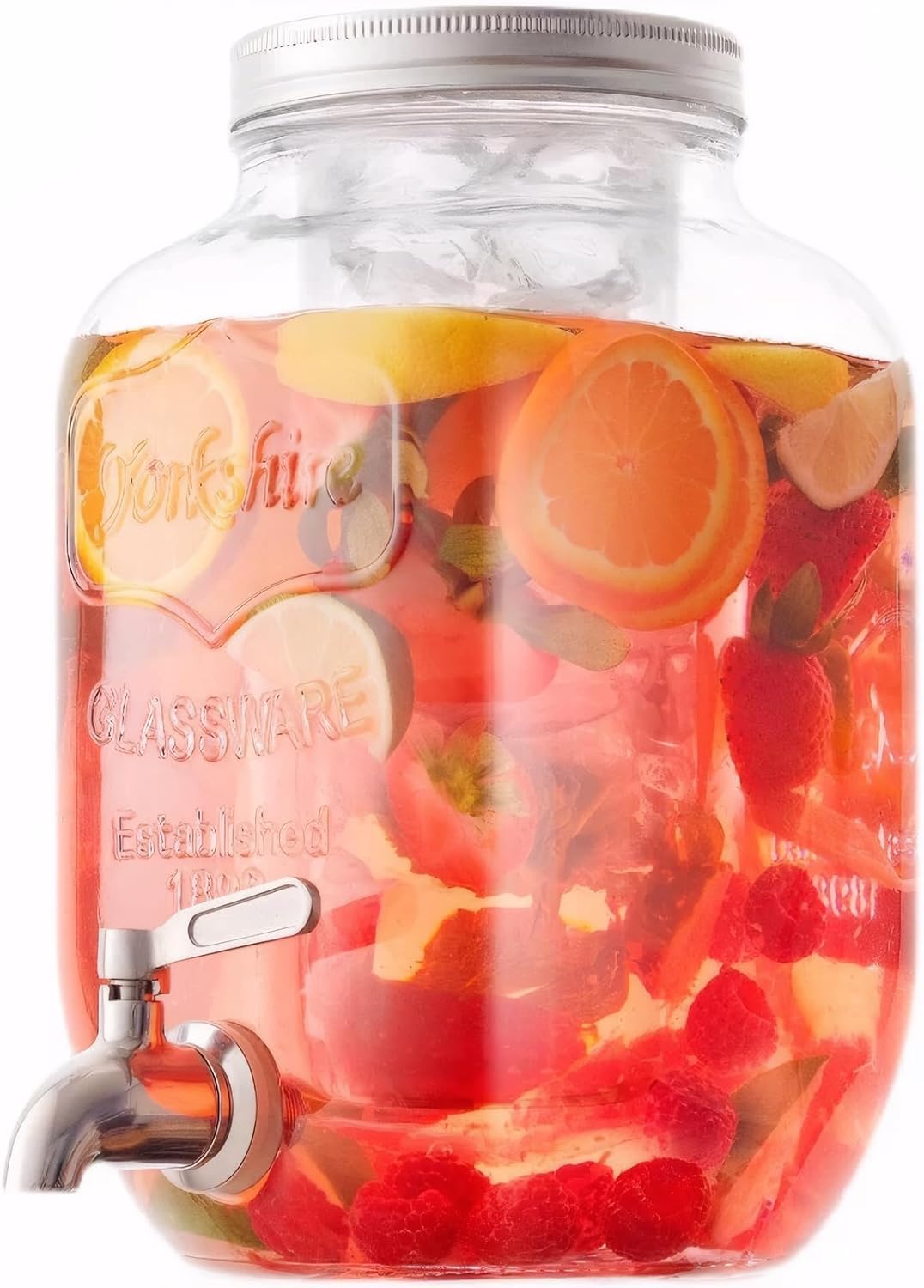 Dispensador de bebidas de vidrio con grifo, dispensador de bebidas de vidrio