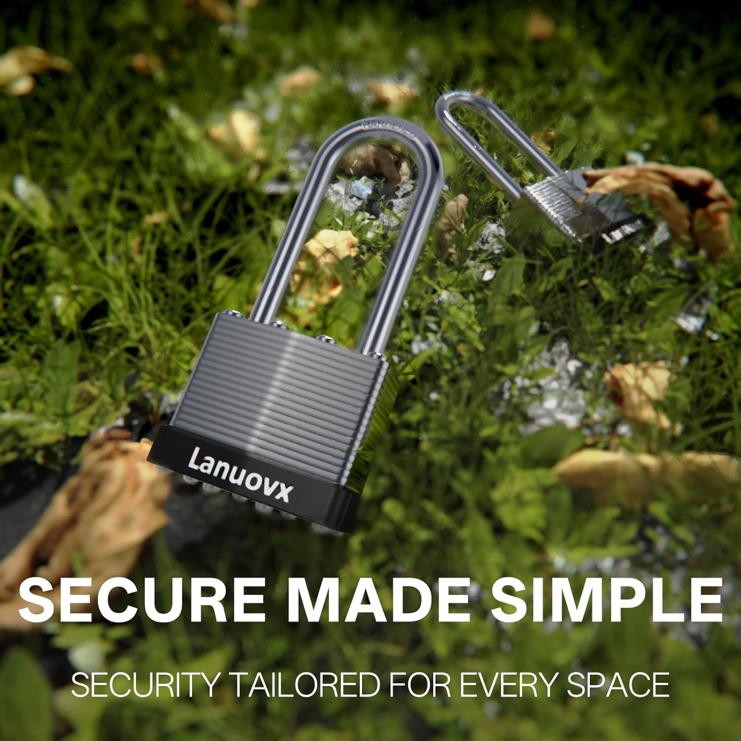 4 Pack Heavy Duty Padlock,High Security Laminated Padlocks with 8 Keys 1-9/16" 40MM Long Shackle Keyed Alike Padlocks for Sheds, Gates, Fences, Toolbox, Outdoor and Indoor Use