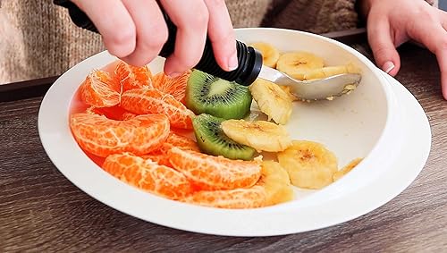 Miniatura 6 de KMINA Cucharas adaptativas bilaterales para adultos discapacitados (ángulo ajustable), giratorias, flexibles, médicas, curvadas para manos