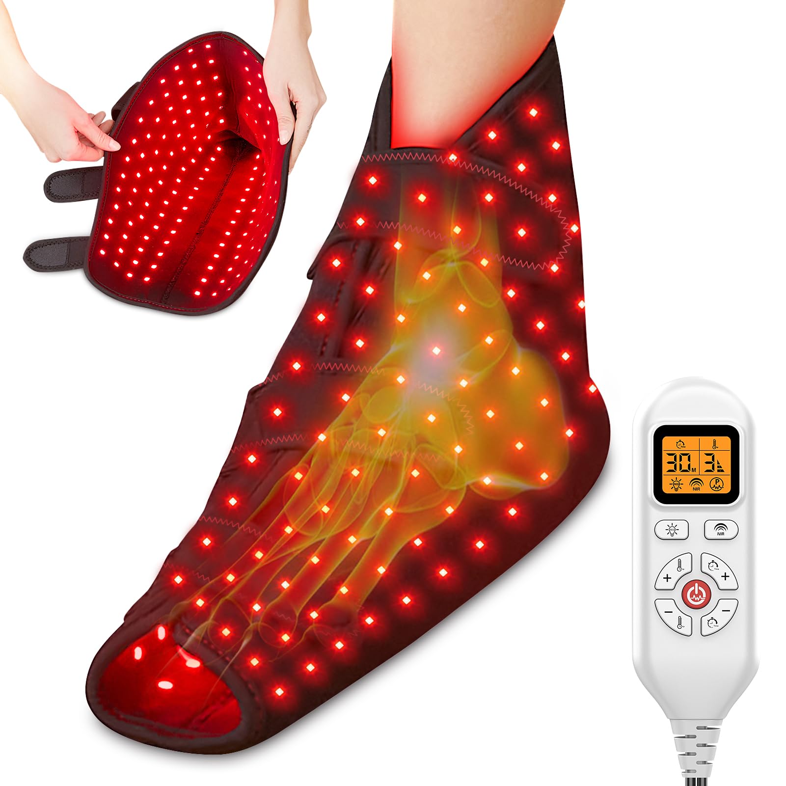 Sponsored Ad - CAMECO Infrared Red Light Therapy Shoe for Ankle and Foot, 1 Pack LED Near Infrared Therapy Boot for Foot Neuropathy, 660nm & 850nm Light Therapy Wrap for Plantar Fasciitis and Achilles Tendonitis