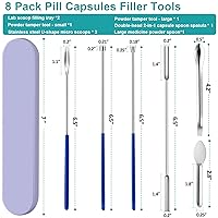 Vista 3 de Kits de máquina de llenado de cápsulas de 8 piezas para relleno de cápsulas de píldoras vacías, suministros para el hogar y laboratorio - Espátula