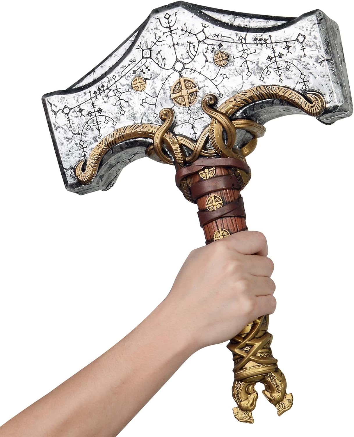 CoserWorld 1:1 Replica PU Foam Hammer, Medieval Axes Costume Prop, Halloween Cosplay Weapons