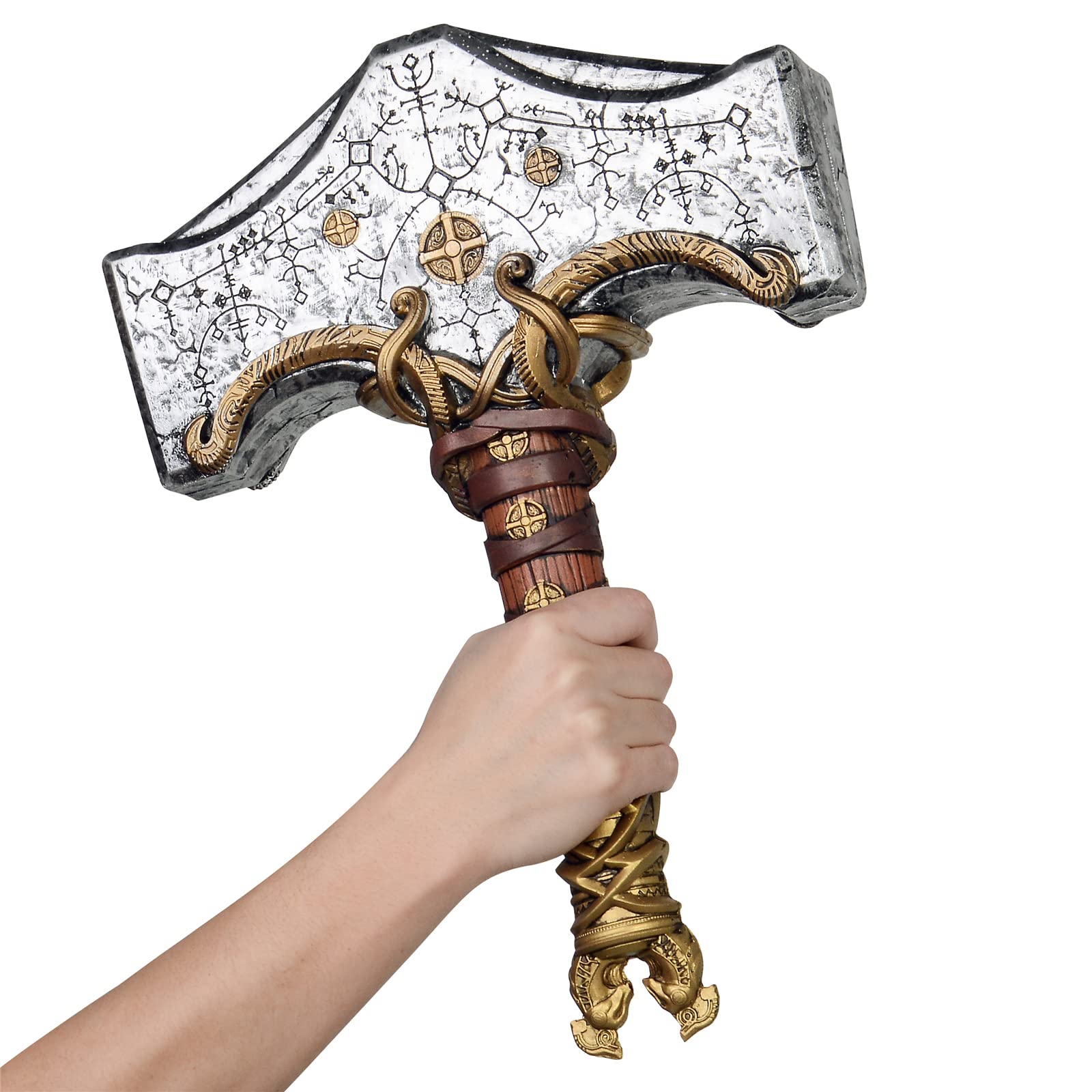 CoserWorld 1:1 Replica PU Foam Hammer, Medieval Axes Costume Prop, Halloween Cosplay Weapons